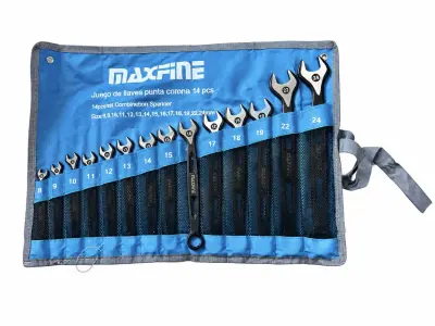 Jeux Cle mixte noir MAXFINE 14PCS 8-24mm