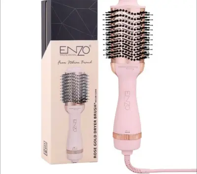 فرشاة التصفيف الحرارية ENZO 2 في 1 (Rose Gold/Gold Dryer Brush)