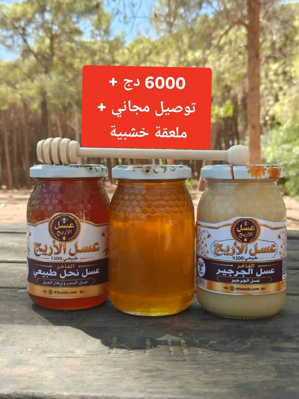 باك1,5 كغ عسل طبيعي  3 أنواع ب3 ألوان