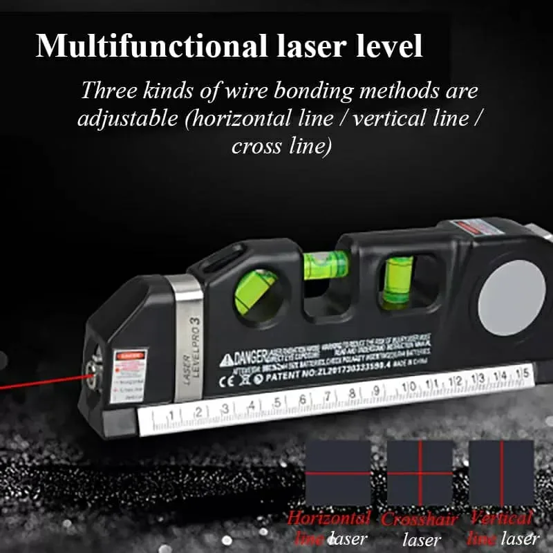 Niveau Laser 4en1 Fixit Level pro 3 Outil de musure Polyvalent Ruban De 8 Pieds