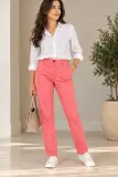 Pantalon Femme Massimo Dutti – Rose Corail – Coupe Droite – Taille 40