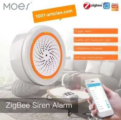Sirène de sécurité intelligente MOES - Sonore et lumineuse Tuya Smart Zigbee.