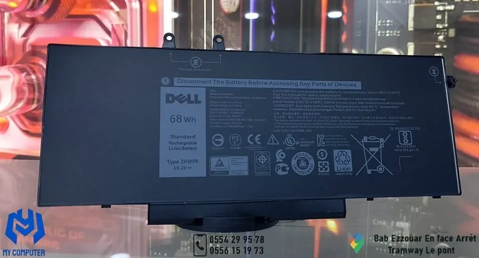 Batterie Originale pour Laptop Dell – Type 3HWPP (68Wh)