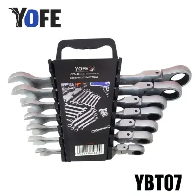 Jeu de 7 clés mixtes à cliquet flexible YOFE YBT07