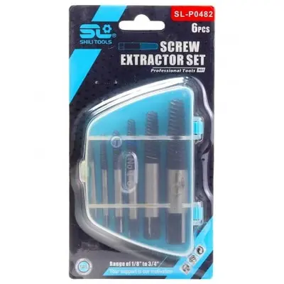 coffret d'extracteurs de vis Shili Tools SL-P0481, conçu pour retirer les vis cassées ou endommagées.