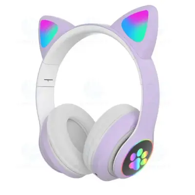 Casque Bluetooth sans fil avec oreilles de chat LED stn-28
