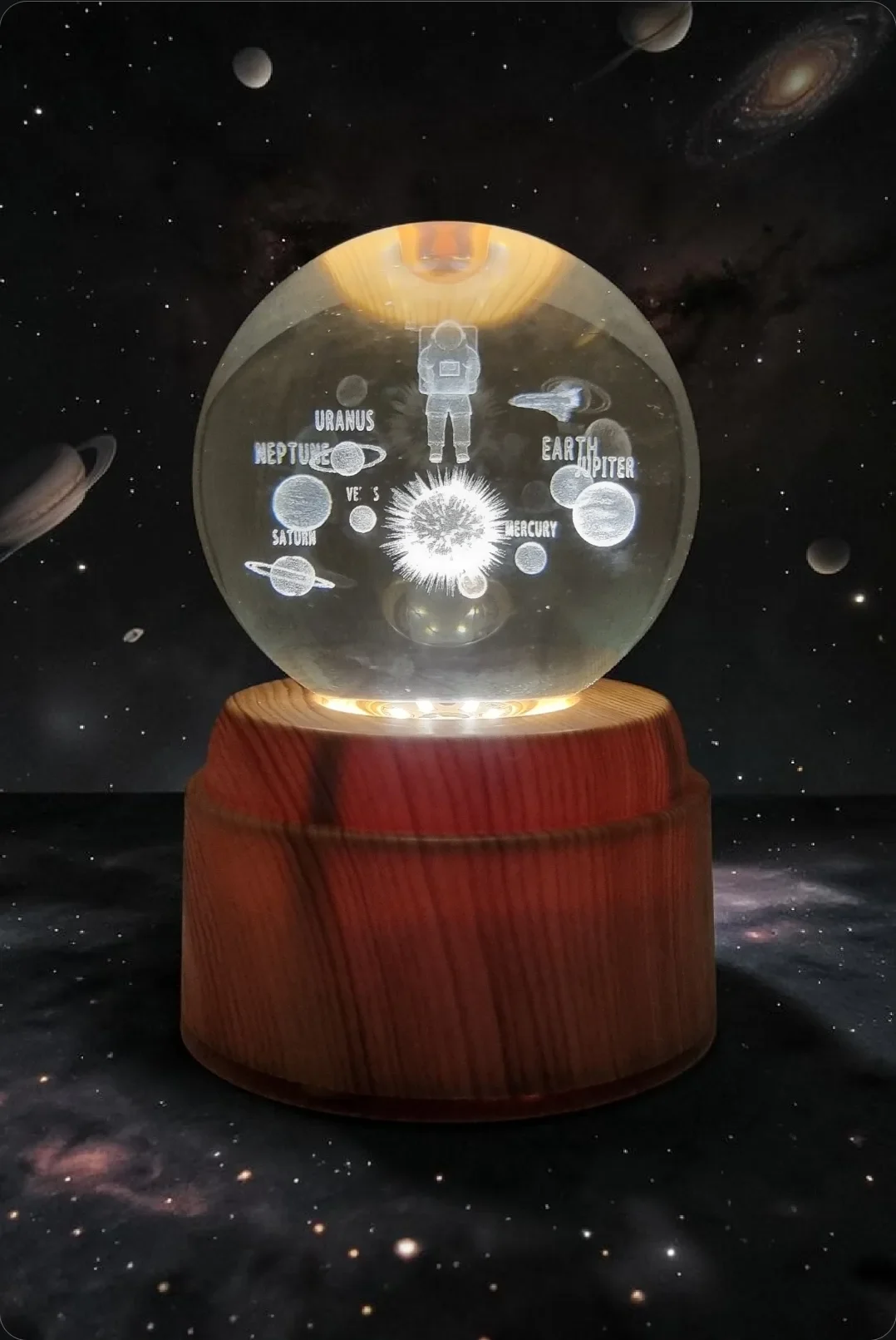 Veilleuse boule de cristal 🔮 3D " 9cm "