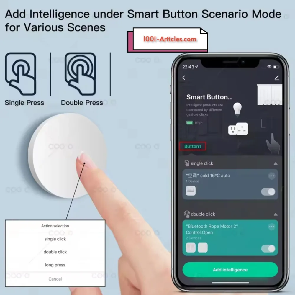 Bouton poussoir de scènes intelligentes Tuya Smart - Zigbee
