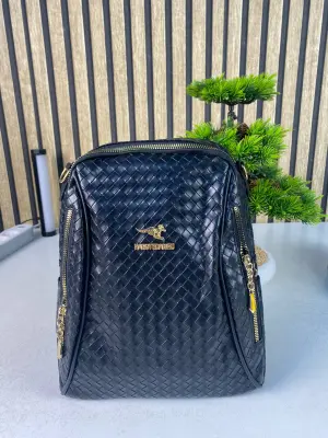Sac à Dos Femme en Cuir Tressé Élégant avec Ceinture D'Épaule Convertible - حقيبة ظهر جلدية للنساء بتصميم فاخر