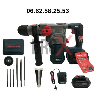 Marteau Perforateur Sans Fil 21V - HONESTPRO YAE2650 (Brushless)