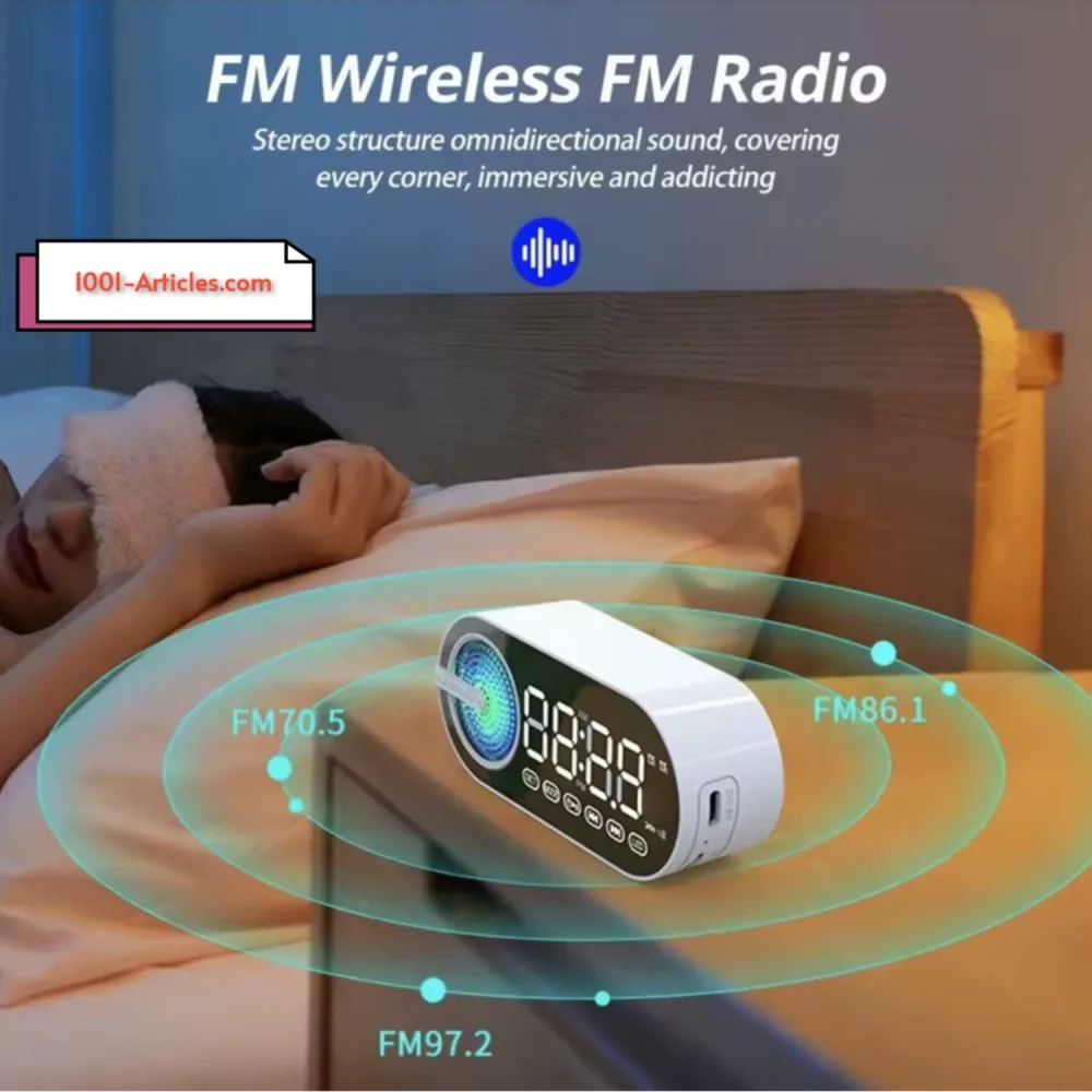 G-30, Miroire Horloge, Radio FM, Bluetooth, Haut Parleur, USB, Micro SD Carte
