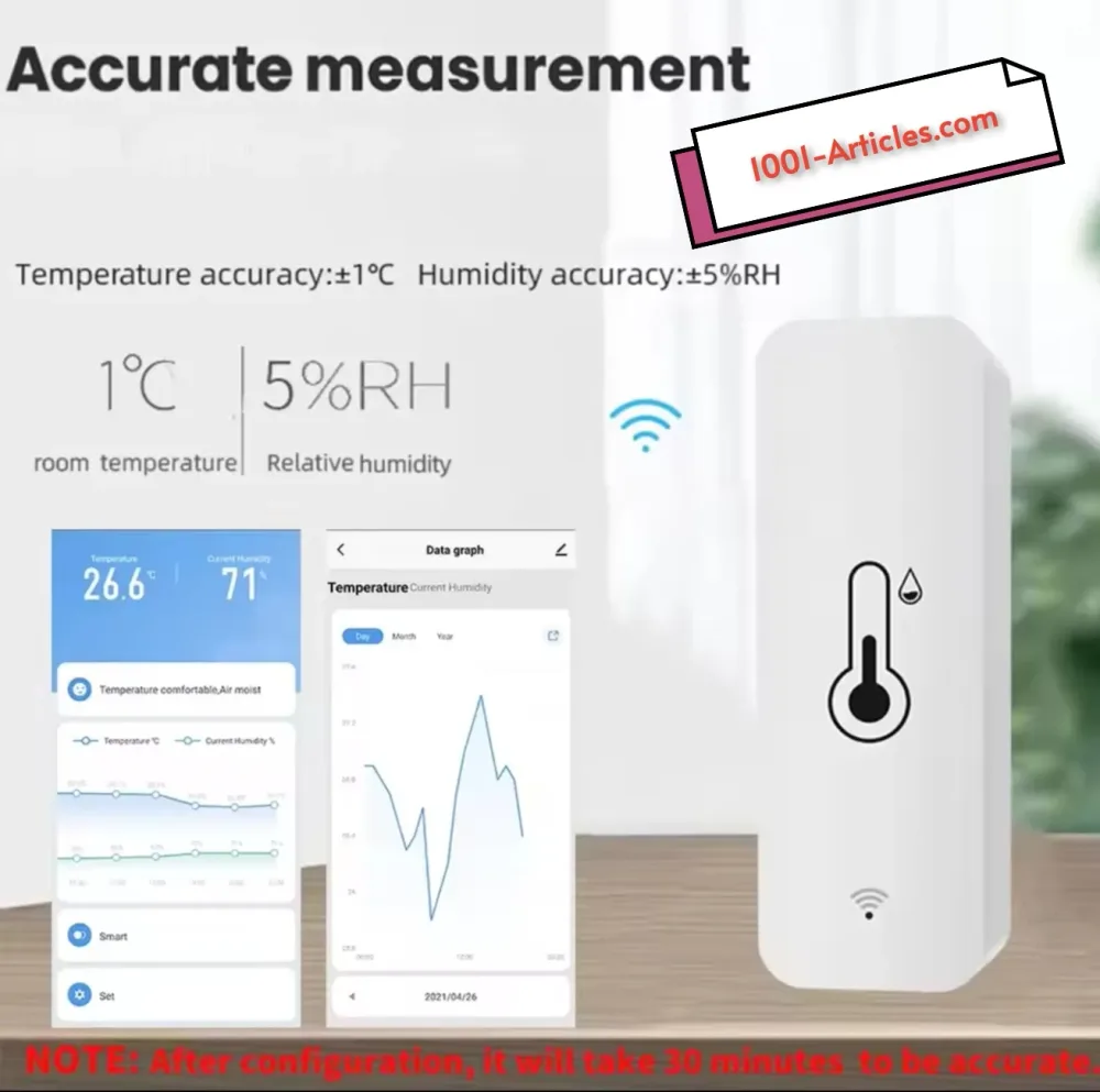 Capteur intelligent de température et du taux d'humidité, Hygromètre Tuya Smart