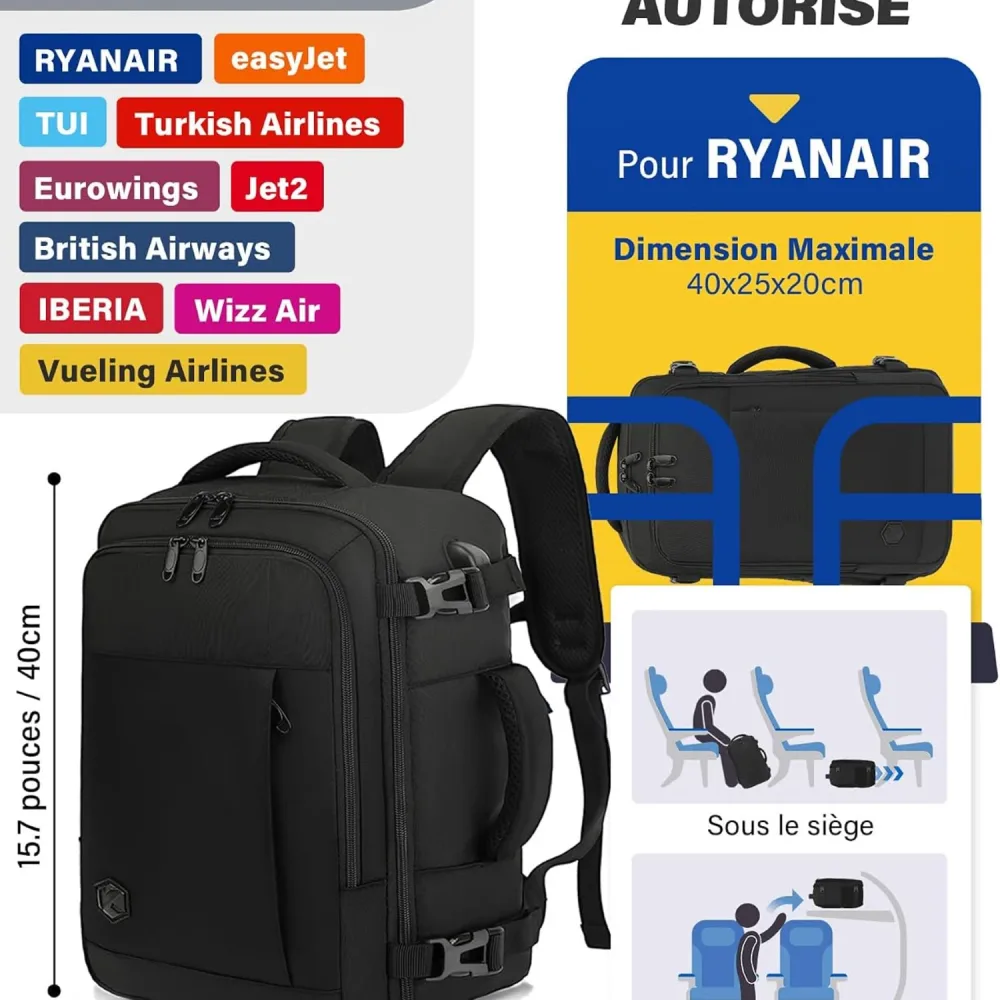 Vankev 40x20x25-ryanair — 30L, , laptop 14"