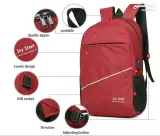 3 PCS Sac à dos multifonctionnel Avec Sortie USB ET Sortie kit-man - Noir