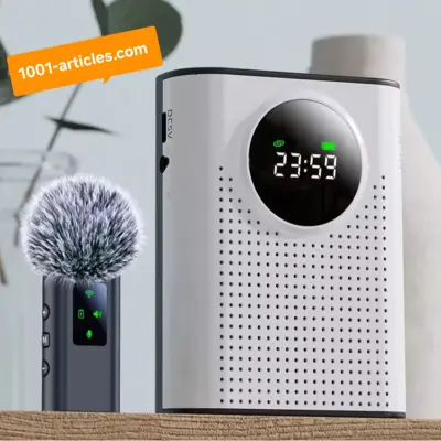 Amplificateur Vocal Pro sans fil, Mic omnidirectionnel Lavalier, affichage LED.
