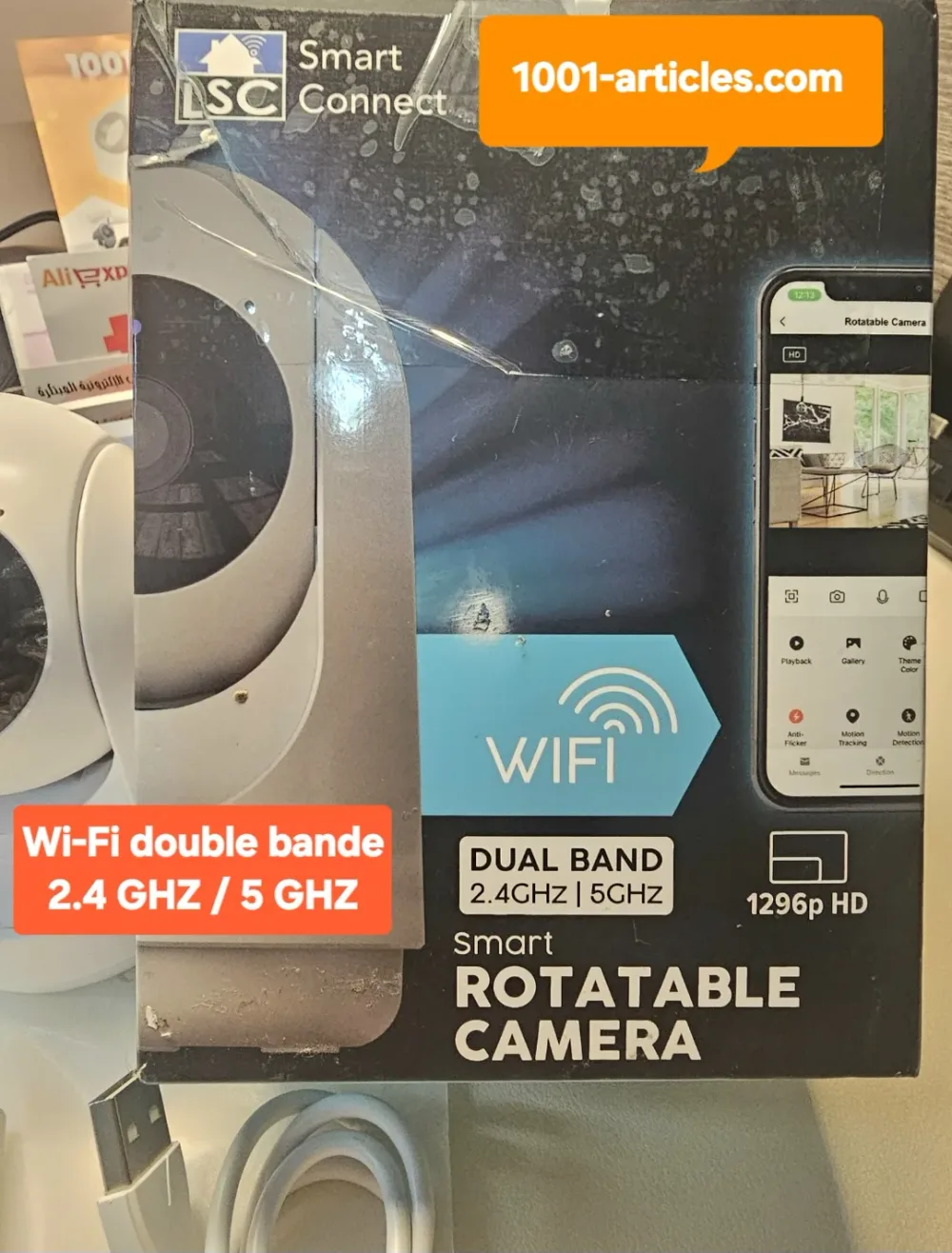 LSC Smart Rotative Camera, WIFI double bande, HD, Compatible Tuya Smart.