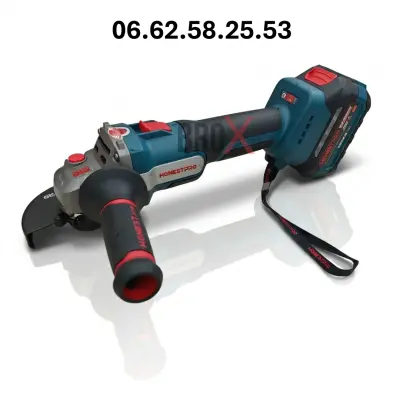 Meuleuse d’angle sans-fil brushless 21v HONESTPRO YAE6115