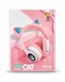 Casque Bluetooth sans fil avec oreilles de chat LED stn-28