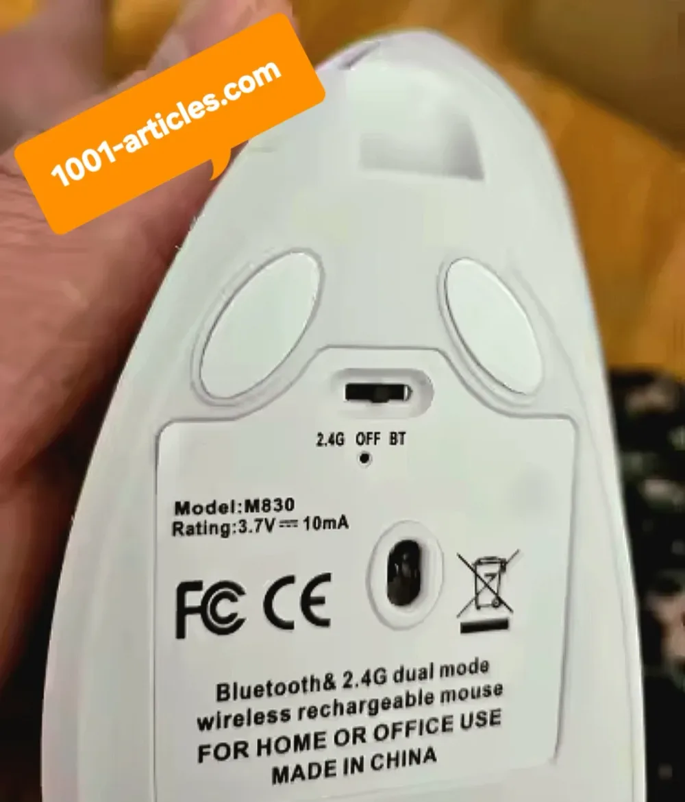 Souris verticale sans fil Bluetooth et RF 2.4GHz, Rechargeable, Ergonomique.