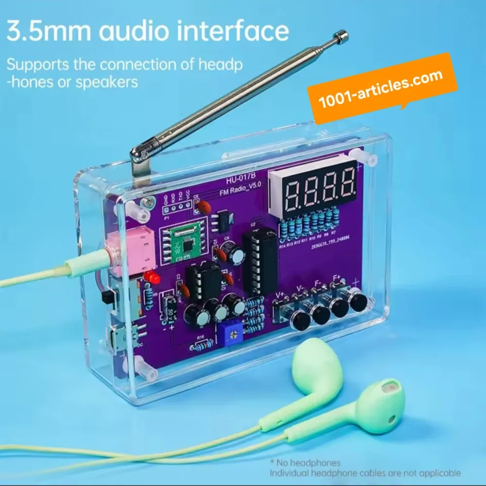 KIT électronique RADIO FM, à monter soi-même - 87-108 MHz, réglable, affichage numérique.