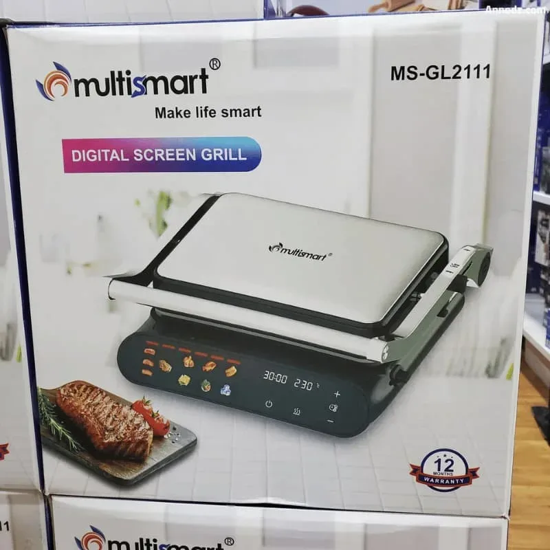 قلاية هوائية Multismart MS-AF4018 سعة 8 لتر - Air Fryer رقمية بدون زيت مع نافذة شفافة و12 برنامج