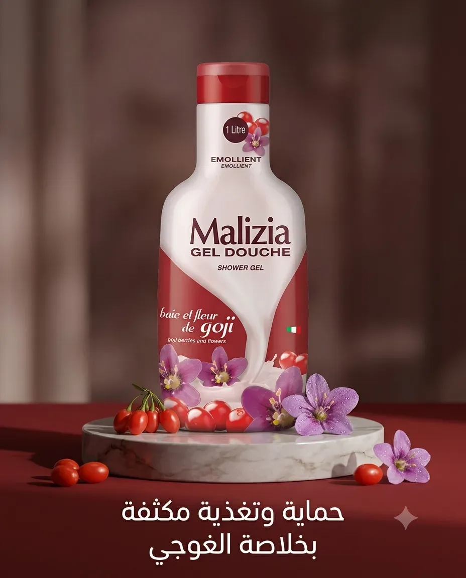 Malizia جال دوش بعطر التوت وأزهار غوجي 1L
