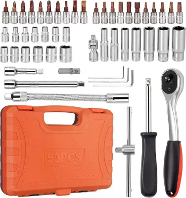 Professional Socket Wrench Set (53-Piece) (مجموعة مفتاح ربط محترفة 53 قطعة)