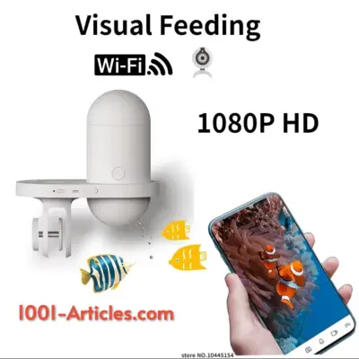 Mangeoire Smart Connecté Intelligent - Fish Feeder - pour Aquarium, Camera, App, Contrôle à distance .
