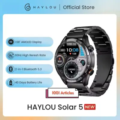HAYLOU SOLAR 5 - Smart Watch pour Homme - 1.58", Amoled 60Hz, IP68