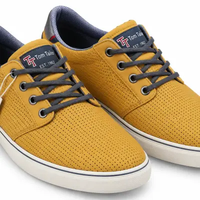 Sneakers Homme Tom Tailor en Tissu Jaune Moutarde à Lacets
