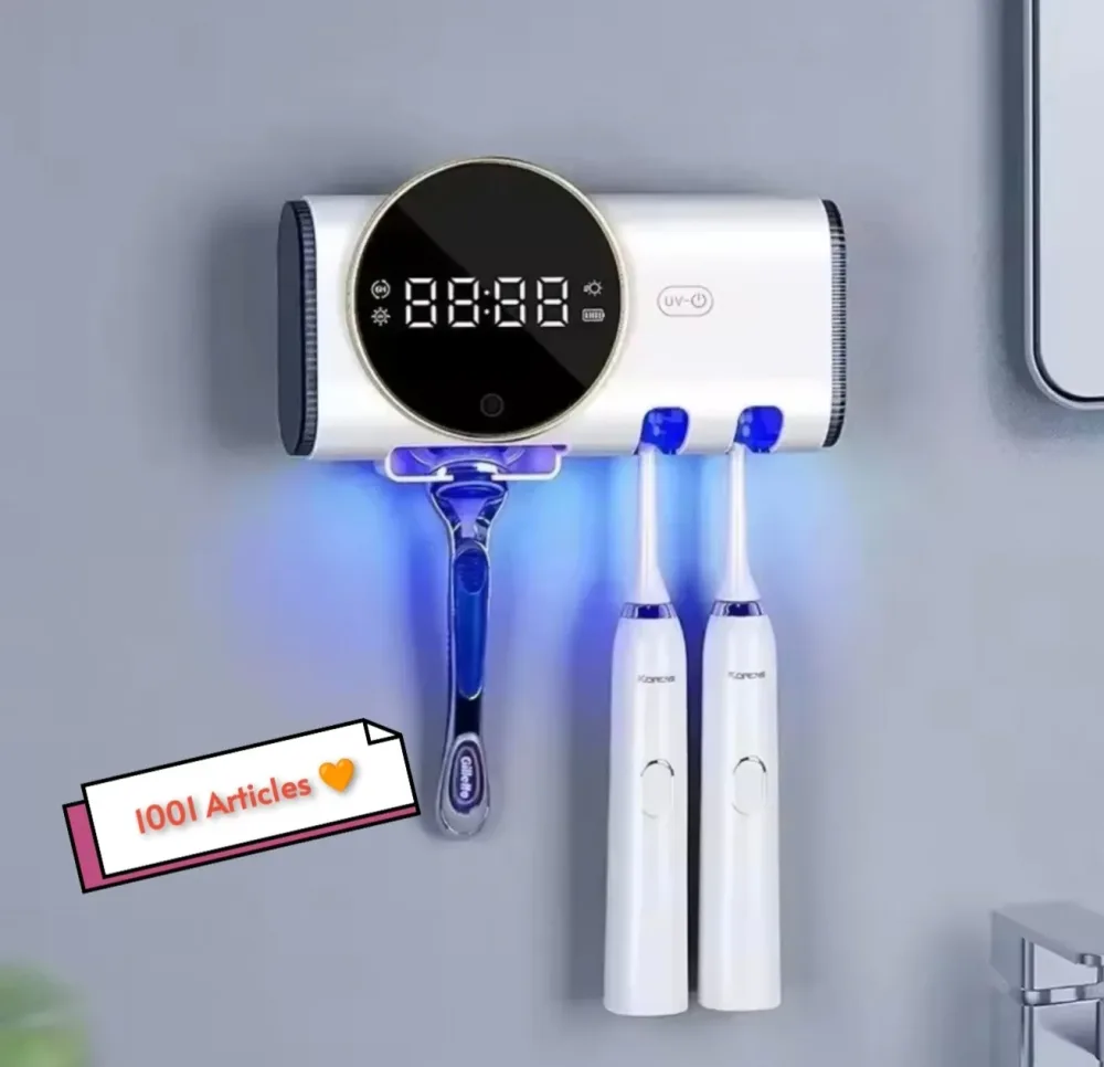 Station de désinfection murale UV-C, brosses à dents / Gillette