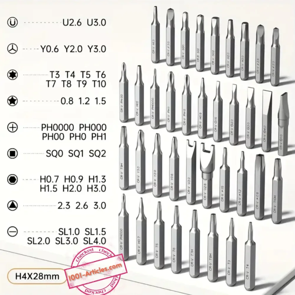 Ensemble de tournevis de précision, électrique rechargeable, 46 en 1, embouts magnétiques.