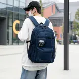 Sac à Dos Multi-Poches et Grand Volume Tissu Résistant Imperméable Style Trendy Bleu SACHM05BL - حقيبة ظهر عصرية متعددة الجيوب