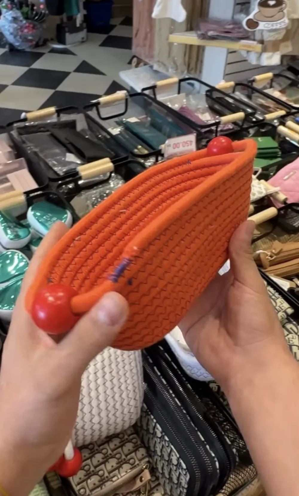 Sac Panier Tressé – Style Corde Coloré
