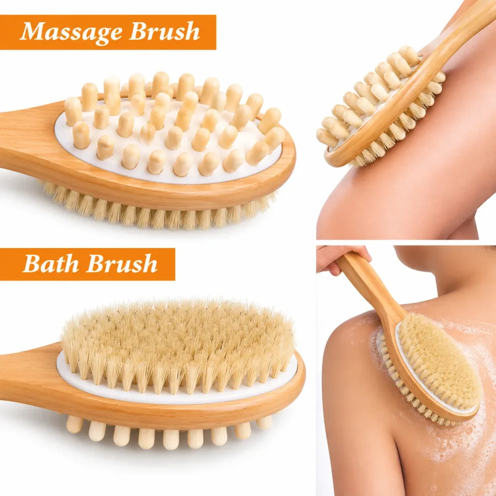 Brosse Corps en Bois Double Face – Nettoyage et Massage 3370-12