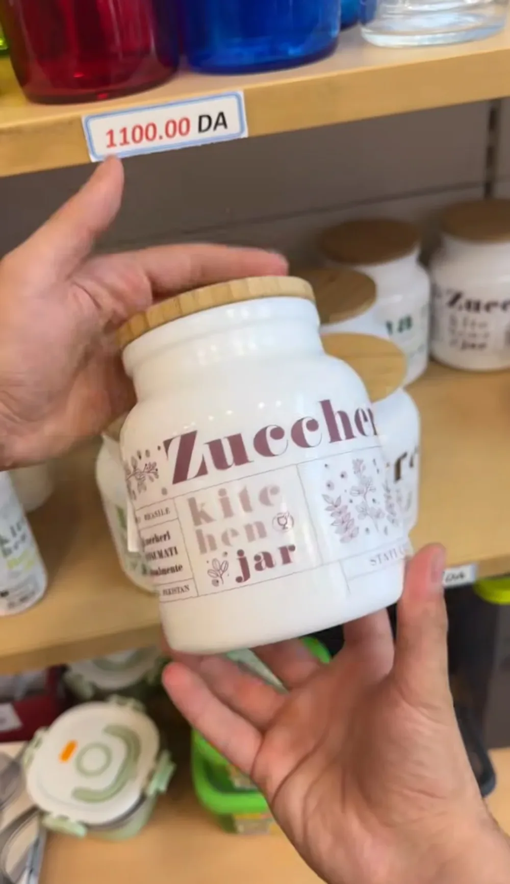 Bocaux de conservation en céramique avec couvercle en bambou