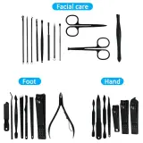 Kit de manucure 26 PCS coupe-ongles professionnel en acier inoxydable - طقم العناية بالأظافر والجسم