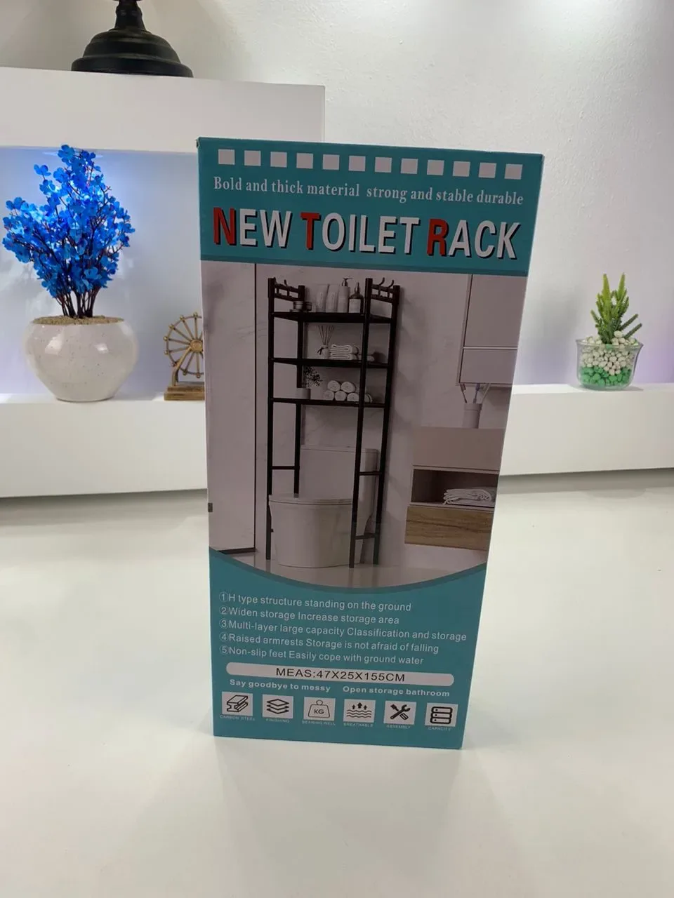 Étagère de Rangement Moderne sur Pied pour Toilettes 3 Tier – رف تخزين المرحاض