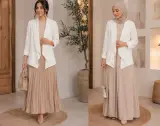 Gilet femme blanc cassé à col châle et poches