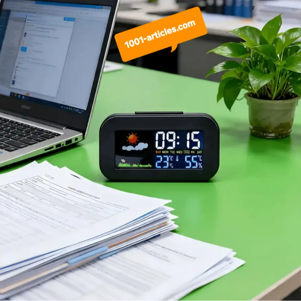Horloge / Réveil avec Prévisions Météo et Rétroéclairage LED Coloré