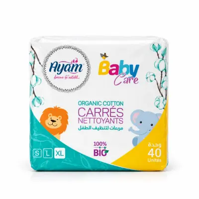 AYAM Baby Care Carré Nettoyants XL 40 PCS