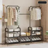 Porte Manteau et Organisateur de Chaussures en Métal de Grande Capacité - علاقة ملابس ومنظم أحذية 2في1