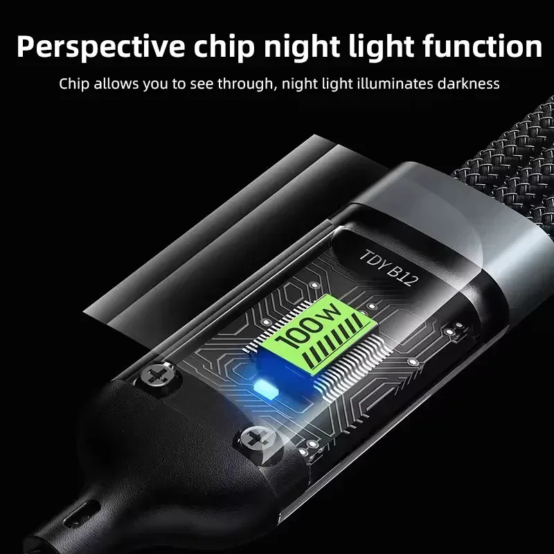 Câble 3-en-1 Charge Rapide avec Affichage LED – Type-C, Lightning & Micro USB