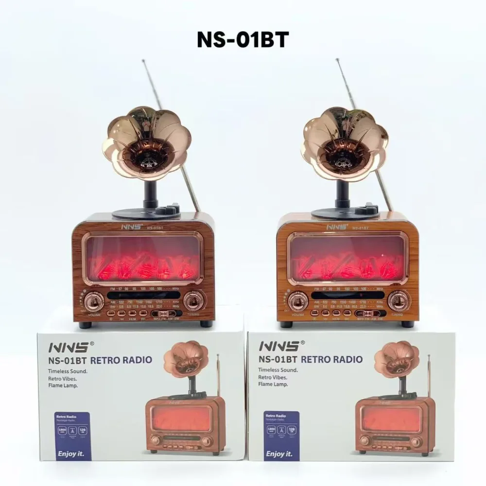 Haut-Parleur Bluetooth Vintage avec Radio NNS NS-01BT - مكبر صوت ومذياع كلاسيكي بلوتوث