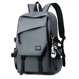 Sac à dos Tendance Pour Hommes en tissu Imperméable léger et respirant grande capacité SACHM08GR - حقيبة ظهر لحفظ الكمبيوتر المحمول والأعمال بتصميم عصري ومريح