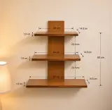رف جداري خشبي 3 طبقات ✨