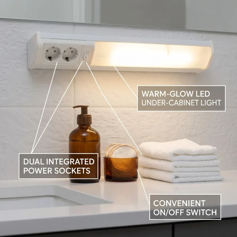 Applique murale linéaire 10W 50cm avec 2 prises - مصباح جداري خطي مزود بمقبسين