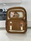 Sac à Dos Enfant Ludique avec Plusieurs Compartiment et un Peluche LM-5122 Marron – حقيبة ظهر للأطفال بني
