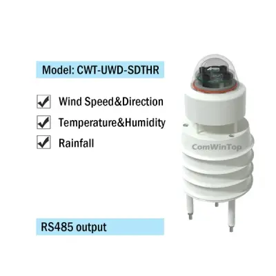 Capteur ultrasonique de vitesse et de direction du vent RS485, température, humidité, bruit, PM2.5, pression, luminosité, pluie, petite station météo