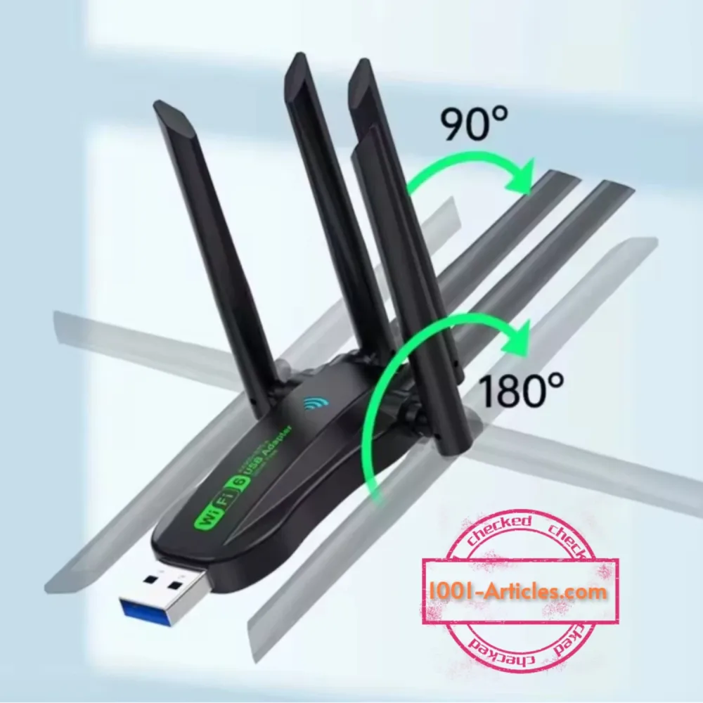 Adaptateur à 4 antennes USB AX900 WIFI6 et Bluetooth 5.4.2, double bandes